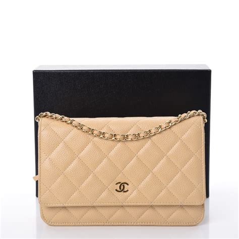 chanel wallet on chain beige clair|CHANEL.